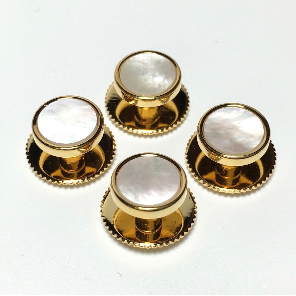 4 Mother of Pearl Shirt Stud Set With Screw Backs